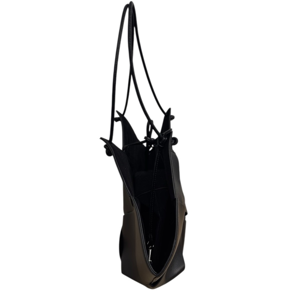 Bob Ore Black Contexture Leather Tote With Removable Suede Compartment Bag - Picture 9 of 15